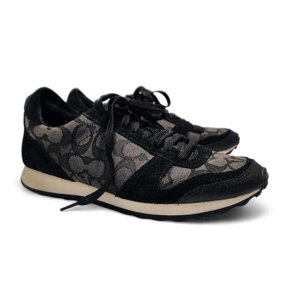 COACH Womens Mason Signature Canvas and Suede Ankle-High Fashion Sneaker Size 10